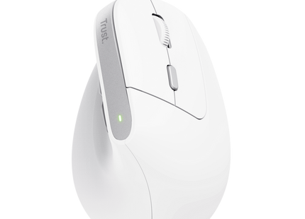 Trust mouse vertical ergonomico inalambrico Bayo color blanco recargable - 25398