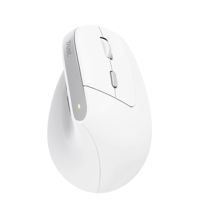 Trust mouse vertical ergonomico inalambrico Bayo color blanco recargable - 25398