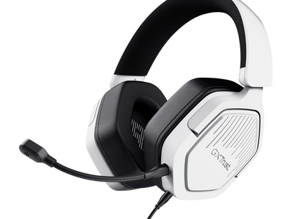 Trust GXT492W Carus auriculares gaming blancos vista frontal completa