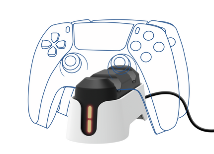 Base de Carga Doble Trust para Mandos de PS5 GXT 228 Blanco, 25597
