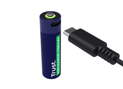 Pilas Trust AA Recargables USB-C Azul (4-Pack), 25631