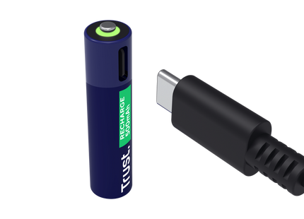 Pilas Trust AAA Recargables USB-C Azul (4-Pack), 25671