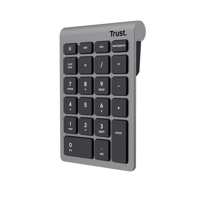 Teclado Numérico Trust Xalas Inalámbrico Plata, 25709