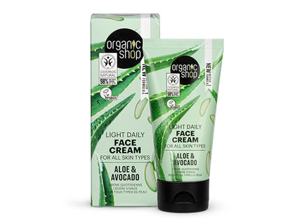 Organic Shop Crema facial diaria aloe y aguacate 50ml