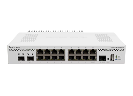 MikroTik Router 16 Gigabit y 2 SFP+, CCR2004-16G-2S+PC