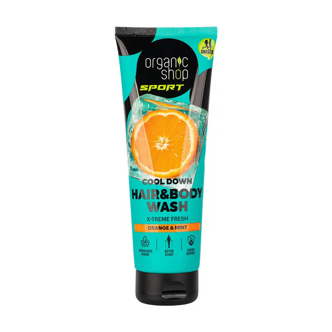 Organic Shop Sport Gel 2 en 1 Naranja y Menta 200 ml, 266427