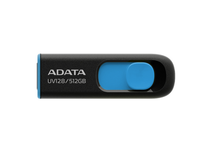 Memoria USB ADATA AUV128 | 512GB | USB 3.2 | Negro-Azul | Compacta