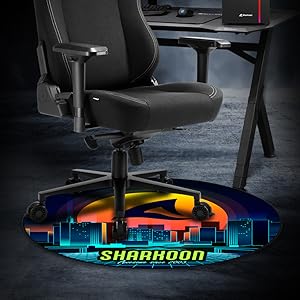 Alfombrilla Sharkoon SFM11 Retro | Para Silla Gamer | Diseño Vintage | Antideslizante | 120cm