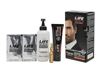 Kit Tinte Castaño Oscuro Hombre Placent Life | Para cubrir canas y lograr un look natural en casa