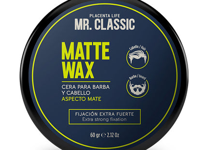Cera Capilar Mr. Classic Matte Wax Placent Life | 60g | Fijación fuerte con acabado mate para peinados definidosCera Capilar Mr. Classic Matte Wax Placent Life | 60g | Fijación fuerte con acabado mate para peinados definidos
