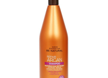 Shampoo Reparador Argán Placent Life | 1000ml | Hidratación y reparación profunda para cabello dañado y seco