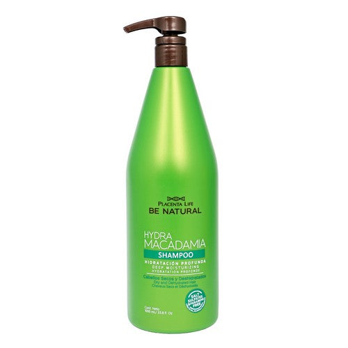 Shampoo Hidratante Macadamia Placent Life | 1000ml | Hidratación profunda para cabello seco y opaco