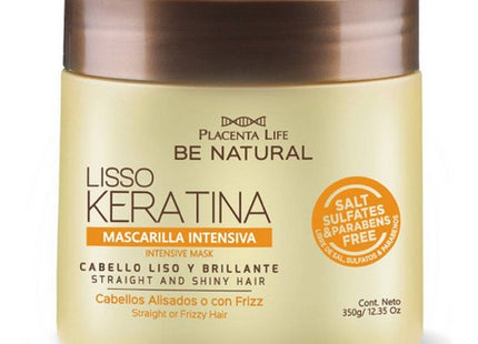 Mascarilla Liso Keratina 350 ml | Placenta Life | Alisa, repara y controla el frizz con keratina hidrolizada