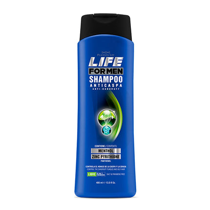 Shampoo Anticaspa Life for Men Placent Life | 400ml | Control efectivo de caspa para cuero cabelludo masculino