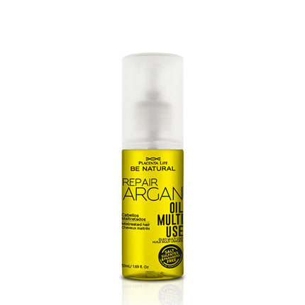 Aceite Reparador Argán 50 ml | Placent Life | Multiuso para reparar, nutrir y dar brillo con aceite de argán y vitamina E
