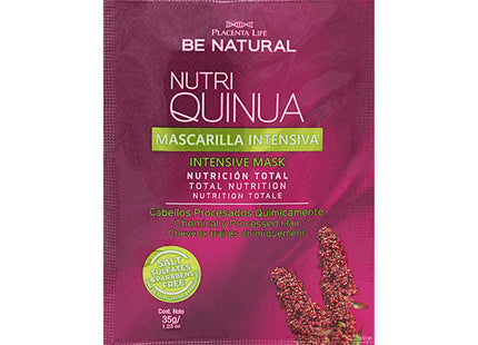 Mascarilla Nutritiva con Quinua Sachet 35g Placent Life | Para fortalecer y revitalizar el cabello desde la raíz