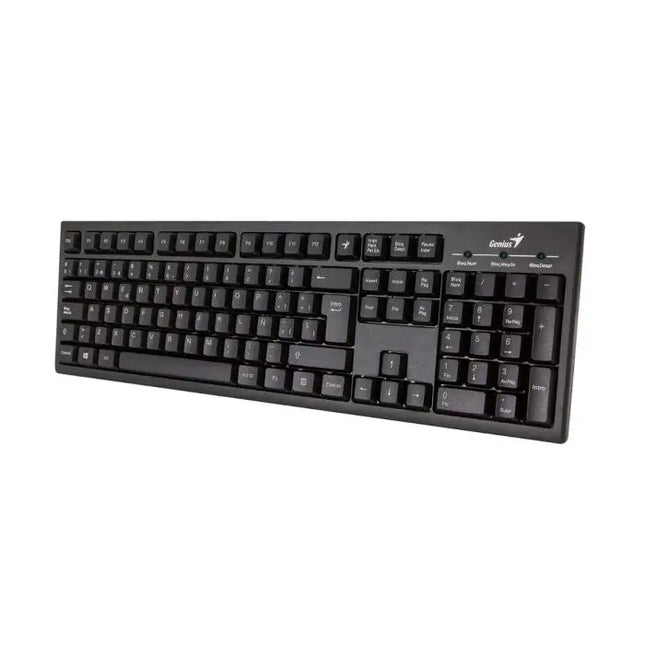 Teclado Genius KB-7100X | Alámbrico USB | Membrana | Español | Diseño compacto | Color Negro