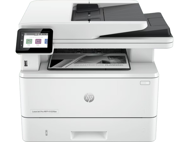 Impresora Multifuncional HP LaserJet Pro MFP 4103fdw Monocromática Wi-Fi Ethernet Dúplex - 2Z629A