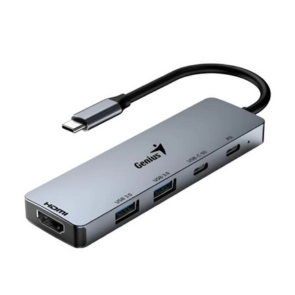 Hub Genius RS2 UH-500 | 4 Puertos USB 3.0 | Alámbrico | Color Gris | Transferencia de alta velocidad