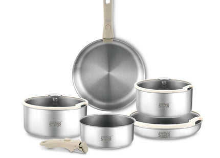 Set de Ollas Winning Star ST-5215, Aluminio, 10 Piezas