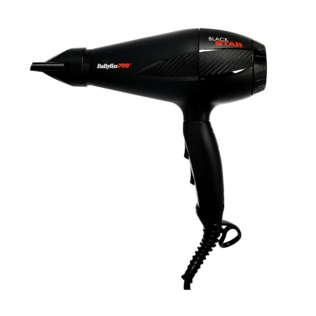 Secadora BaByliss Black Star | 2000W | Motor AC Profesional | Tecnología Iónica | Negro