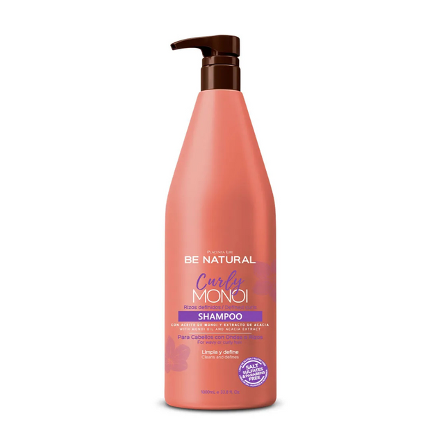 Shampoo Curly Monoi Placent Life | 1000ml | Definición e hidratación para rizos naturales y ondulados