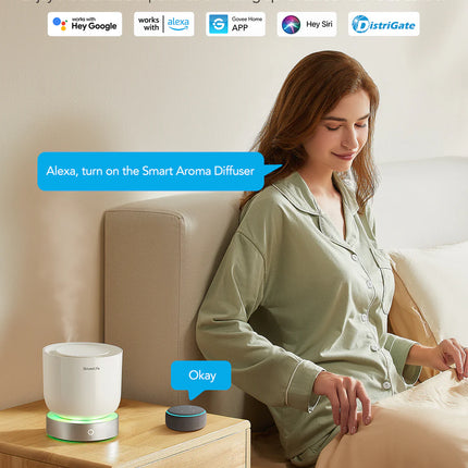 Difusor Aromático Smart con Luces RGBIC | Control Inteligente | Aromaterapia | Sincronización de Luces