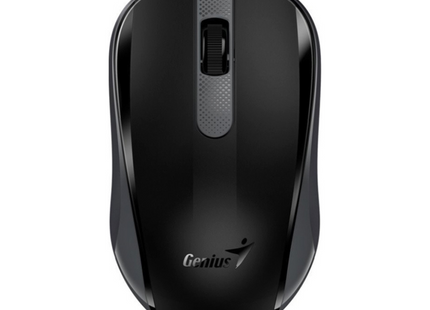 Mouse inalámbrico Genius NX-8008S negro vista frontal con receptor USB