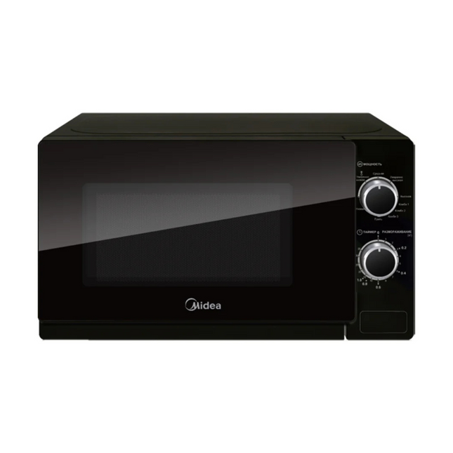 Microondas Midea 0.7 Pies Cúbicos MMDP07S2BM | 700W | Control Mecánico | Temporizador 35 min | Negro