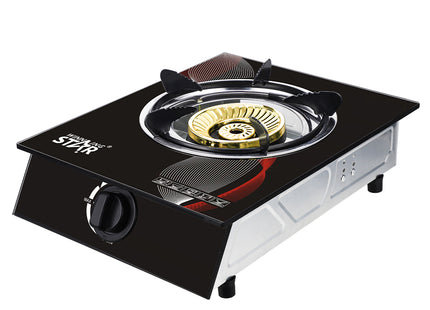 Winning Star cocina de gas 1 quemador vidrio negro, ST-9657