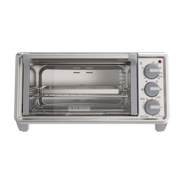 Horno Tostador Black+Decker TO4130‑1SDLA | 30 L (4 rebanadas) | 1150 W | 5 Funciones | Convección Natural Eventoast™ | Inox