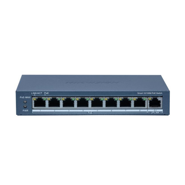 Switch Administrable Hikvision DS-3E1309P-EI/M | 9 Puertos | 8 PoE | 1 SFP | 250W