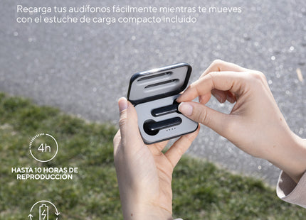 Audífonos Trust Bluetooth negros vista superior mostrando diseño