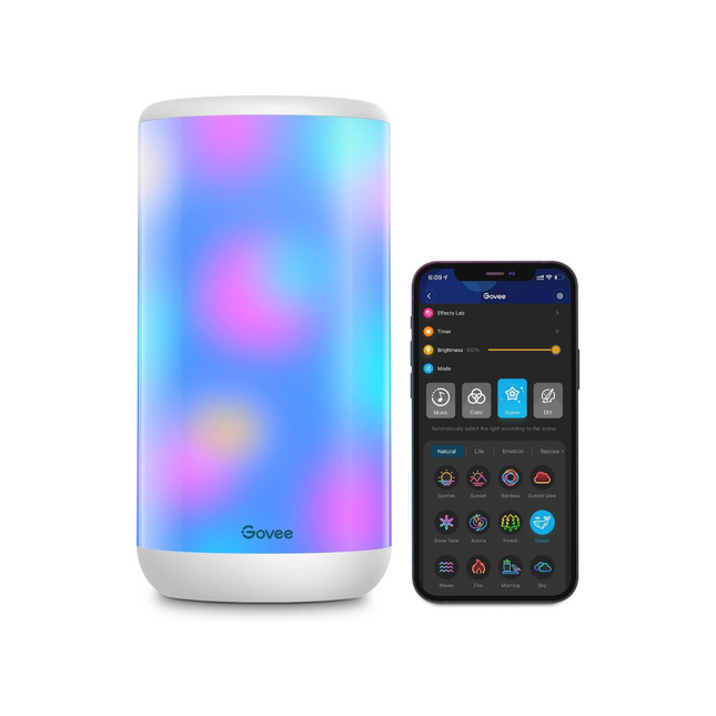 Lámpara de Mesa Govee Aura Smart Table Lamp H6052 | RGBWW | Control por App y Voz