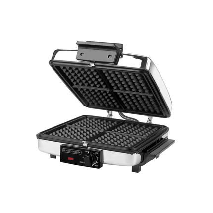 Wafflera 3‑en‑1 Black+Decker G49TD | Waffle + Parrilla + Plancha | 900 W | Acero Inoxidable