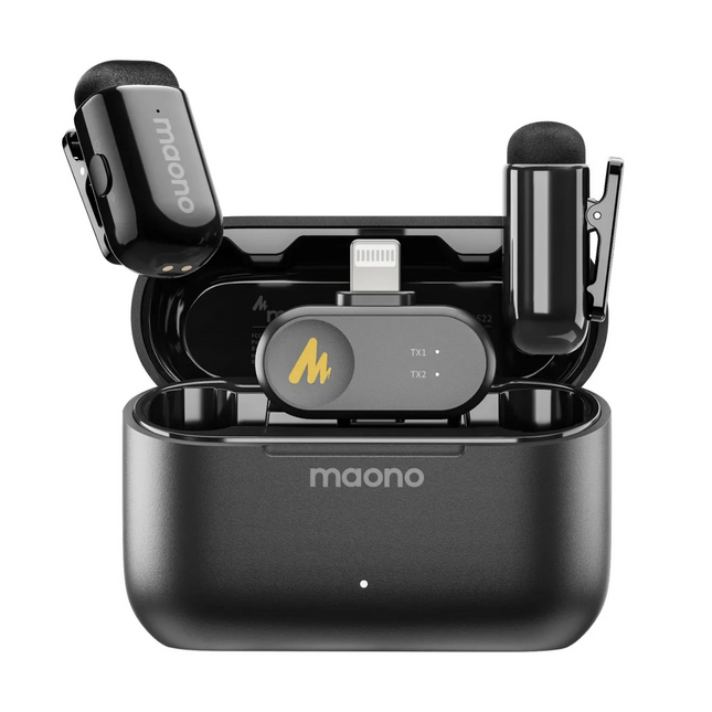 Micrófono Inalámbrico Maono WM622 PB2 | Receptor Lightning | Reducción de Ruido