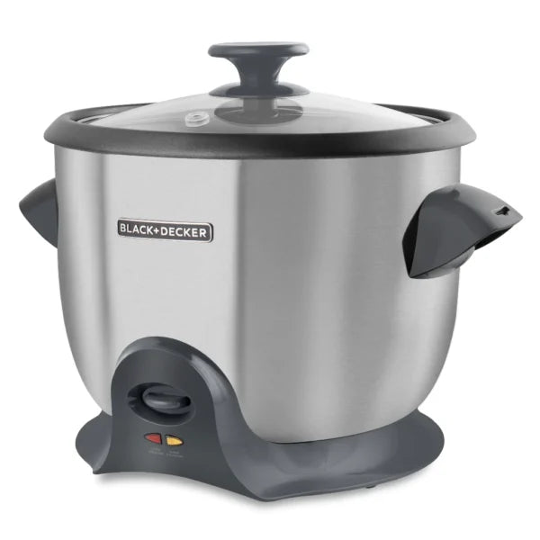 Olla Arrocera Black+Decker RC620SS | 20 Tazas Cocidas (10 Crudas) | 700 W | Acero Inoxidable | Mantener Caliente