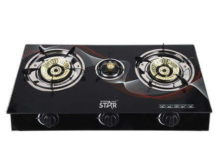 Vista superior estufa gas Winning Star ST-9655 mostrando quemadores y rejillas