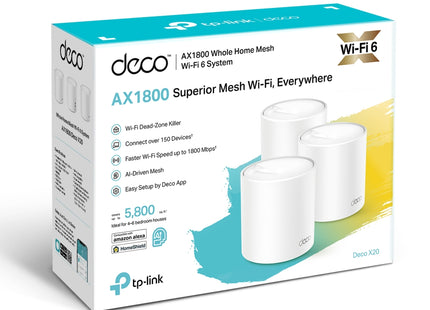 Sistema Wi-Fi Mesh AX1800 3-Pack, Deco X20