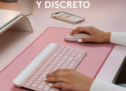 Empaque original Logitech MK470 Slim Combo Rose con contenido completo