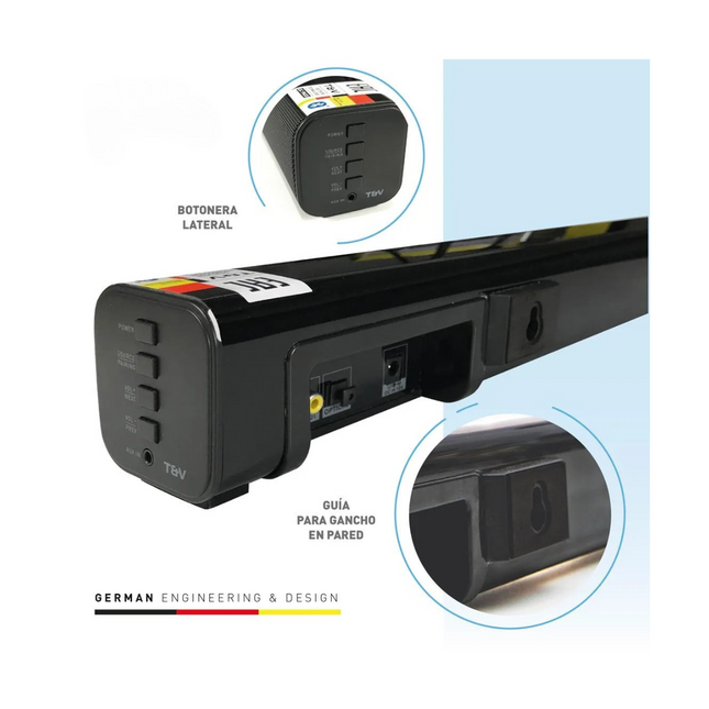 Barra de Sonido Thonet & Vander GUT | 32W RMS | Bluetooth y Conexiones Ópticas