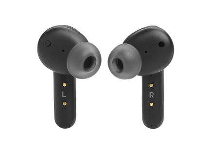 Vista lateral de los audífonos JBL Quantum TWS mostrando el diseño ergonómico