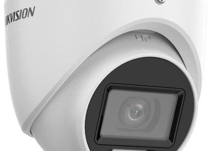 Cámara turret Hikvision DS-2CE76K0T-EXLMF vista frontal con lente fijo