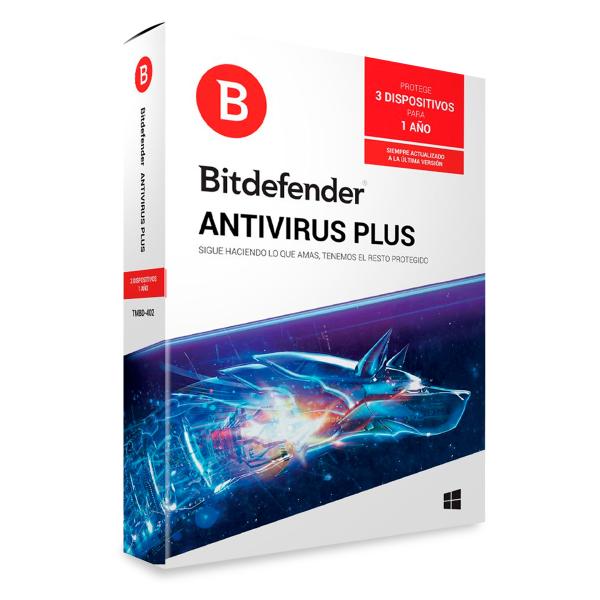 LICENCIA ANTIVIRUS BITDEFENDER ANTIVIRUS PLUS 3 PC+ 2 1 AÑO