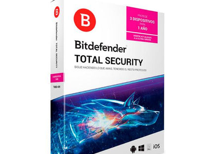 LICENCIA ANTIVIRUS BITDEFENDER TOTAL SECURITY 3 PC 1 AÑO