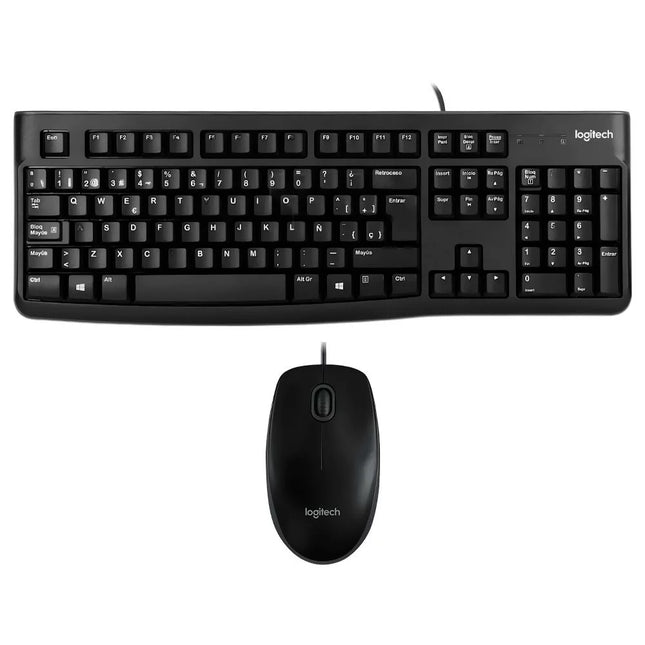 Teclado y Mouse Logitech MK120 | Español | Cableado | Diseño Compacto
