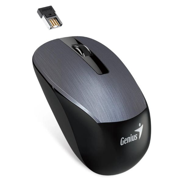 Mouse Genius RS2 NX-7015 | Inalámbrico | Con Receptor USB | 1600 DPI | Diseño Metálico