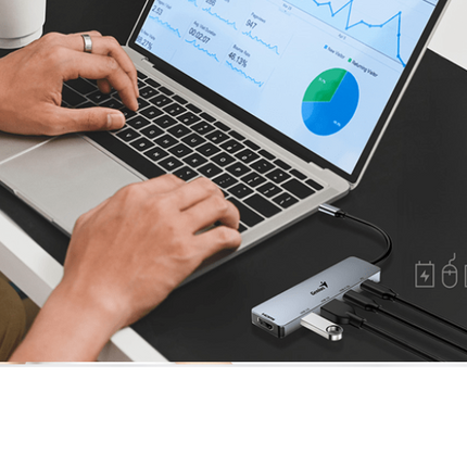 Hub Genius RS2 UH-500 | 4 Puertos USB 3.0 | Alámbrico | Color Gris | Transferencia de alta velocidad