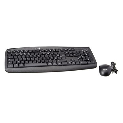 Teclado y Mouse Genius KM-200 | Alámbrico | Español | USB | Diseño Ergonómico | Plug & Play