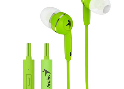 Audífono Genius HS-M320 | Alámbrico 3.5mm | Micrófono Integrado | Diseño Ergonómico | Verde